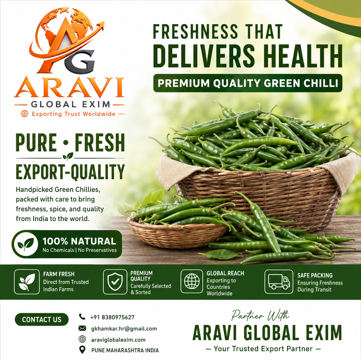 Fresh Export Quality Green Chillies